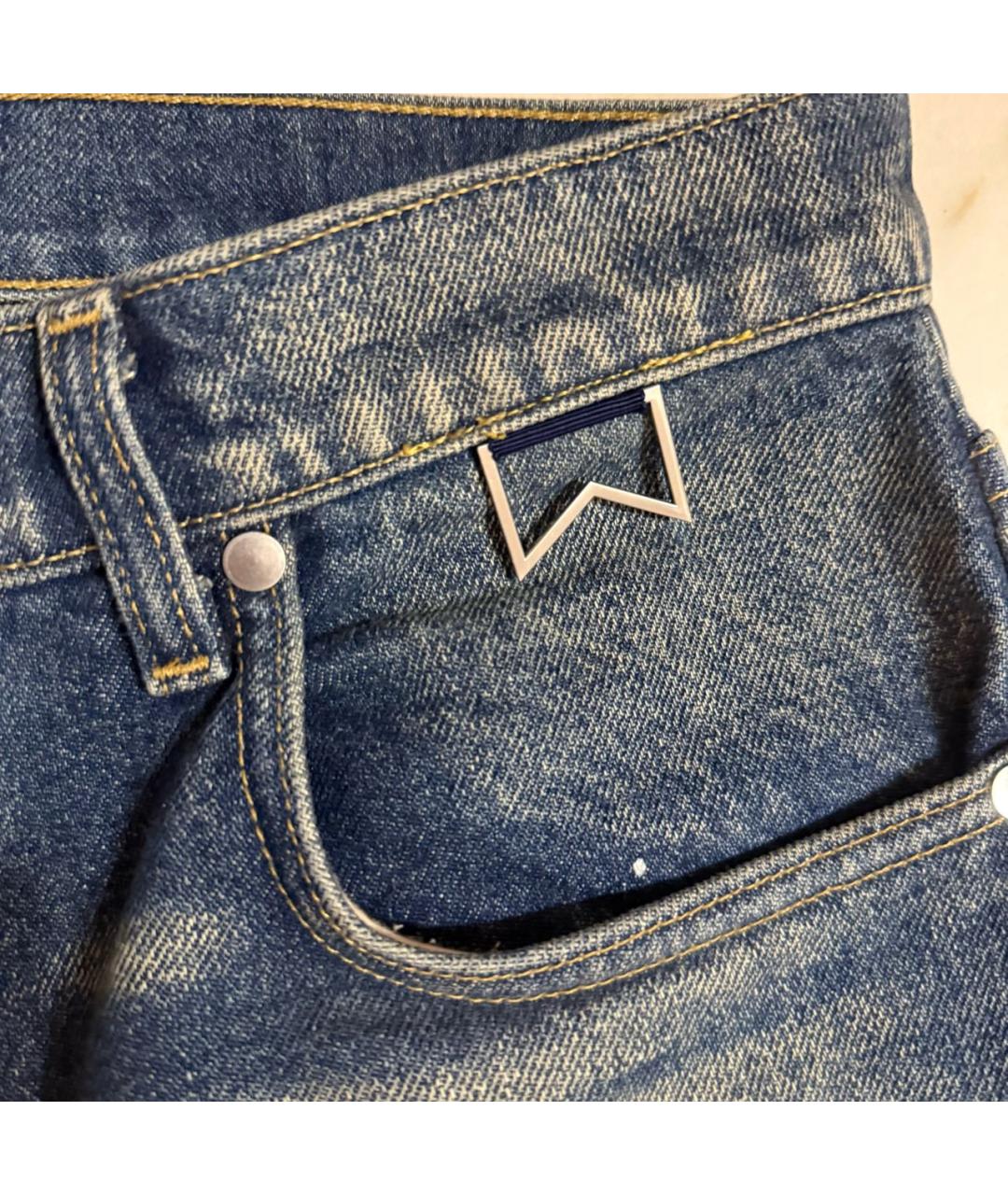 RHUDE Темно-синие хлопковые прямые джинсы, фото 4