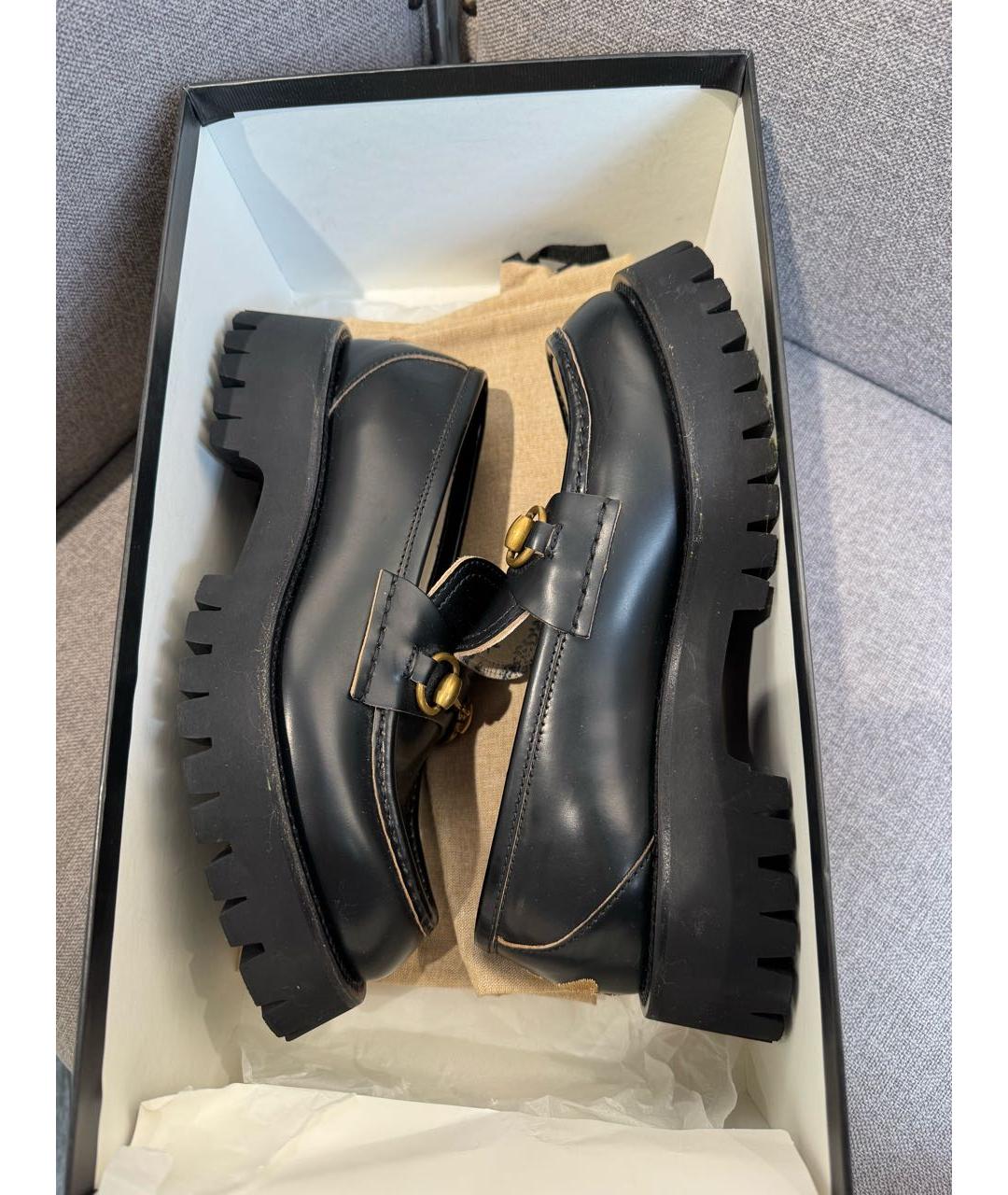 GUCCI Черные кожаные лоферы, фото 5