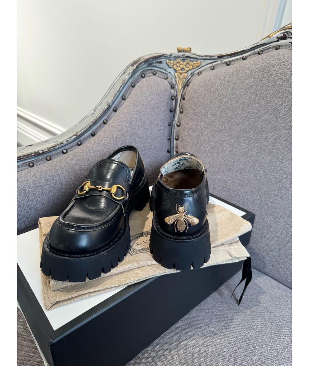 GUCCI Черные кожаные лоферы, фото 3