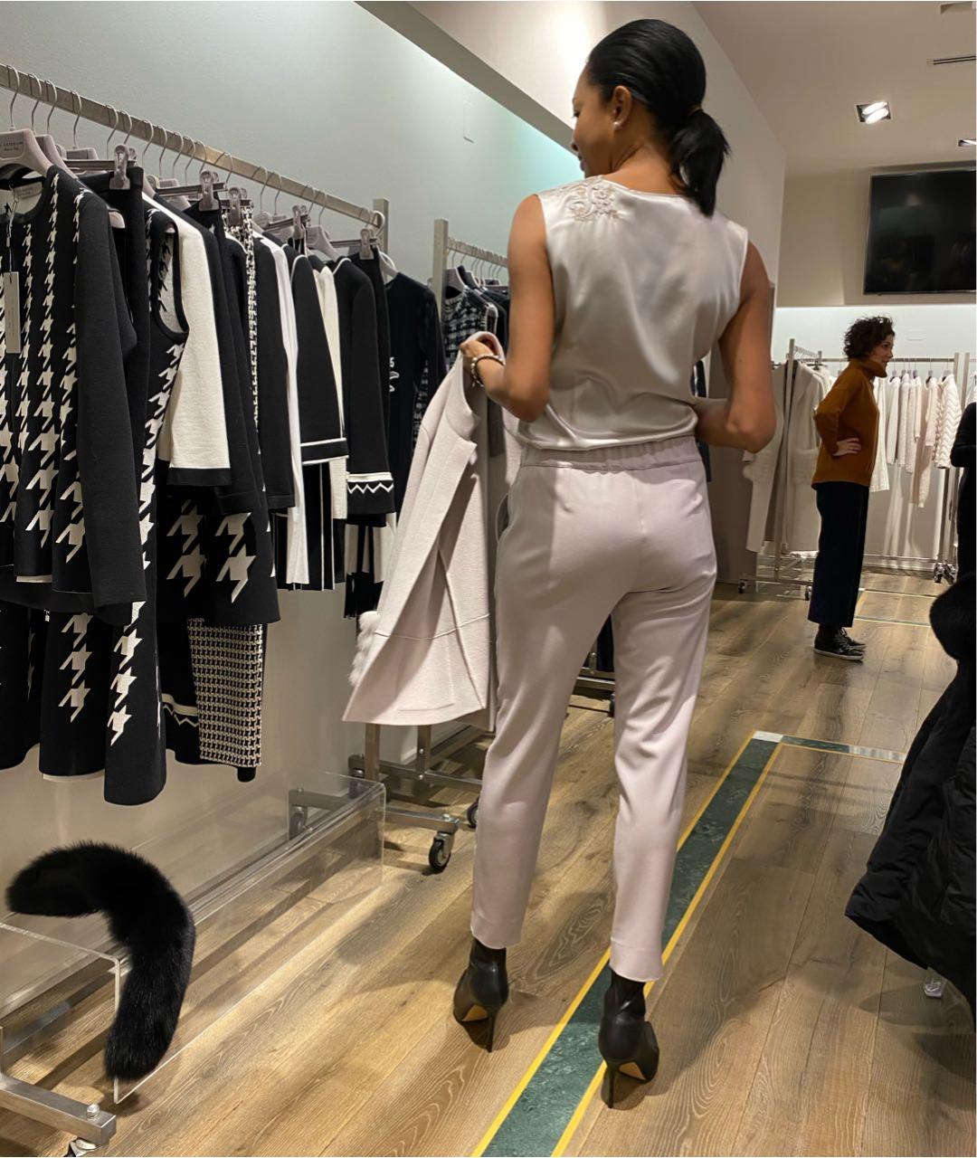 D.EXTERIOR Бежевые шерстяные прямые брюки, фото 5