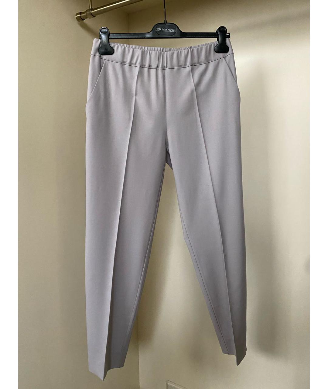 D.EXTERIOR Бежевые шерстяные прямые брюки, фото 6