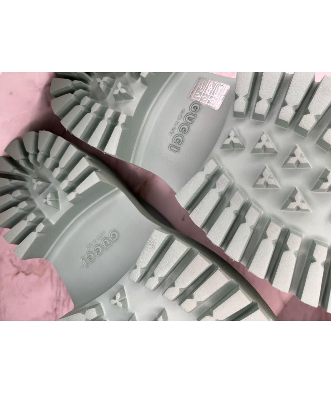 GUCCI Бирюзовые резиновые сабо, фото 6