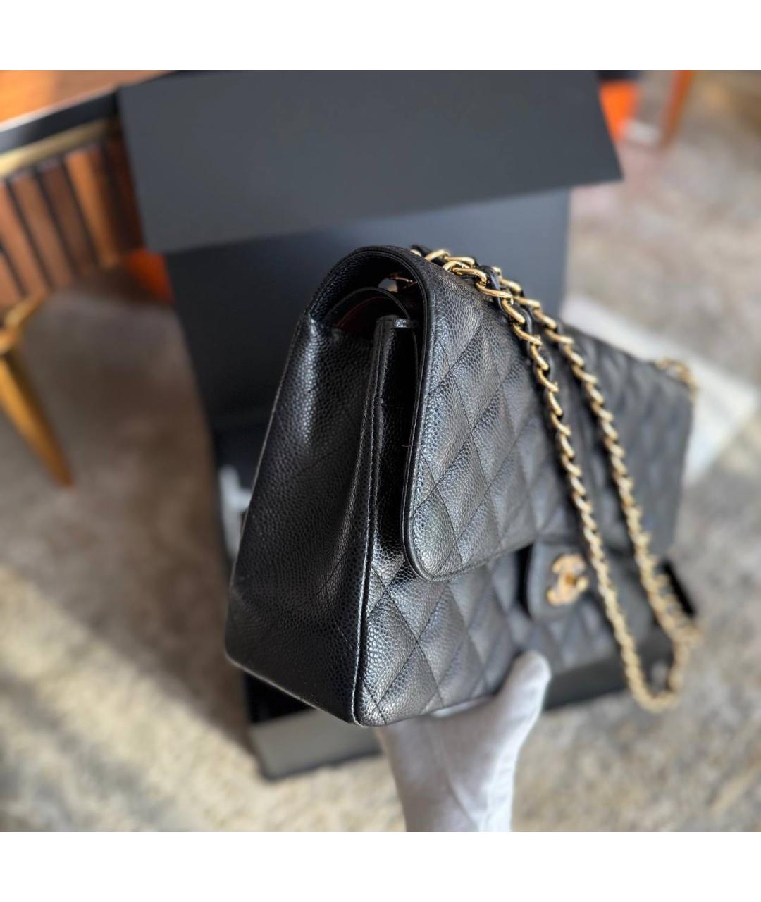 CHANEL Черная кожаная сумка через плечо, фото 6