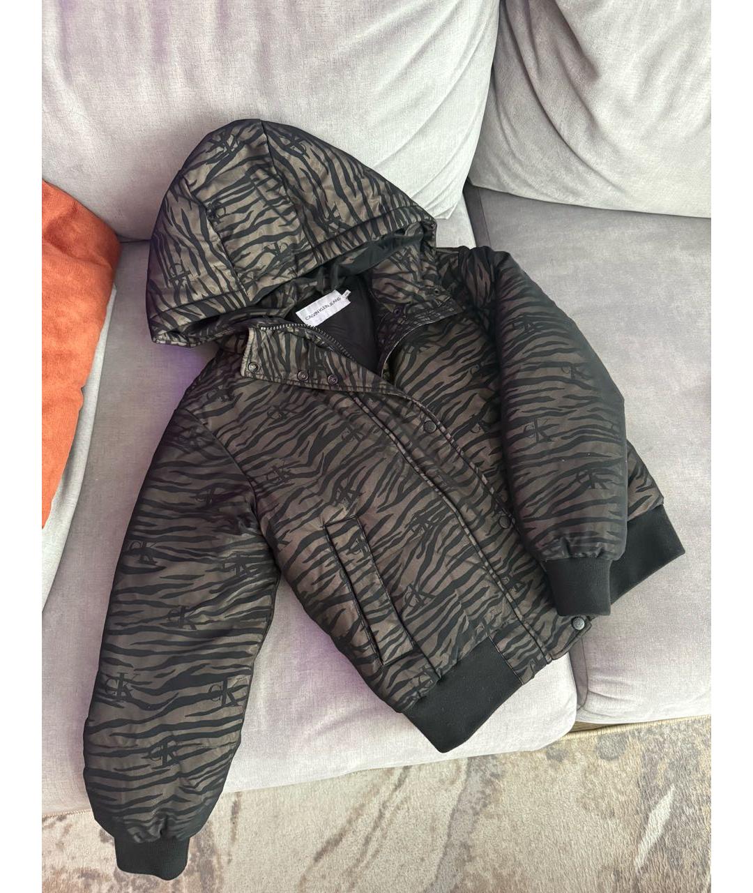 CALVIN KLEIN Коричневая полиэстеровая куртка, фото 6