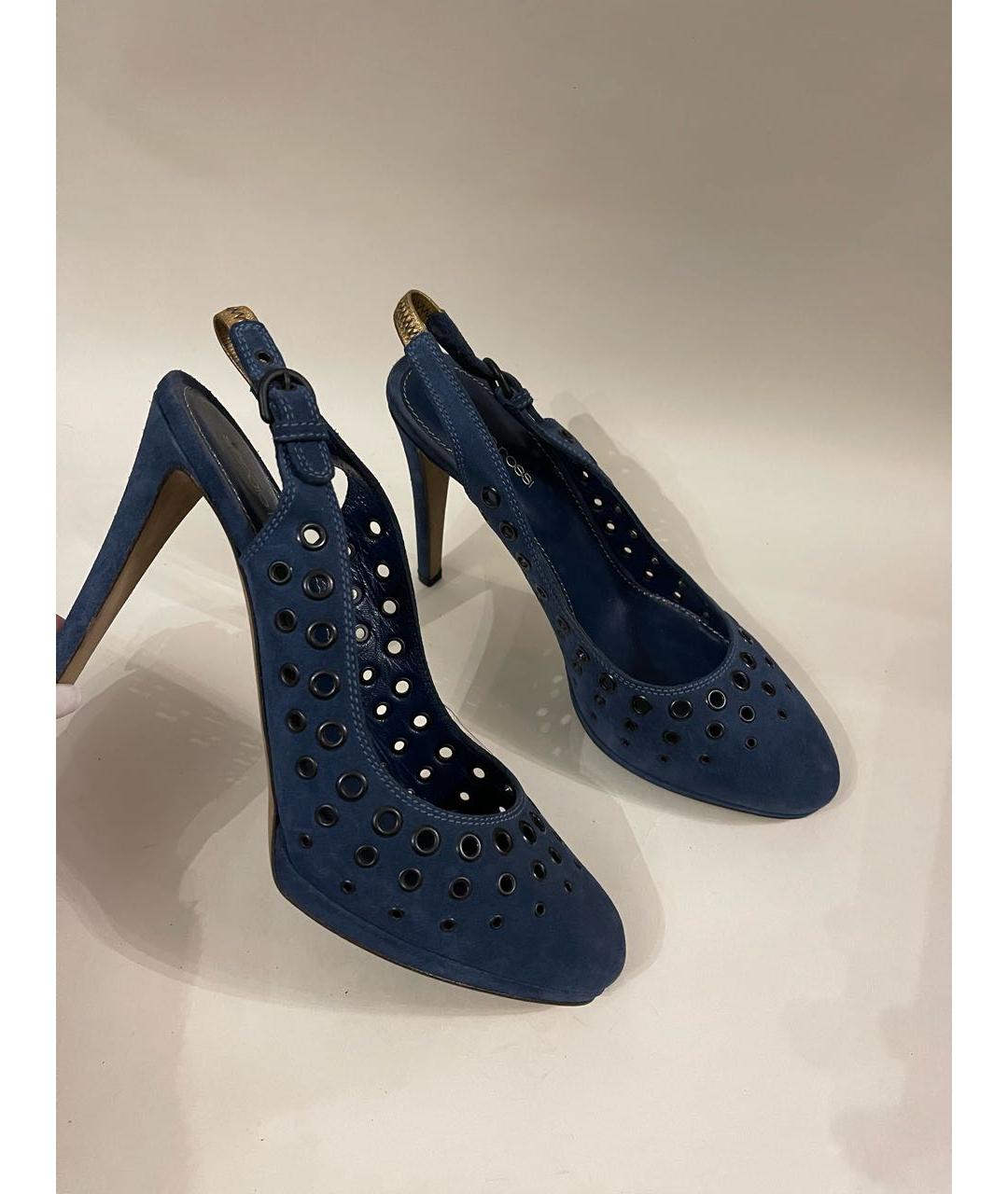 SERGIO ROSSI Синие замшевые босоножки, фото 7