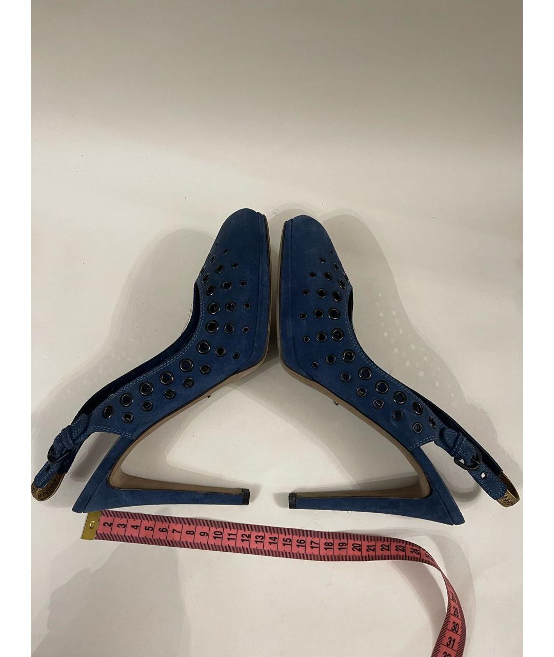 SERGIO ROSSI Синие замшевые босоножки, фото 5