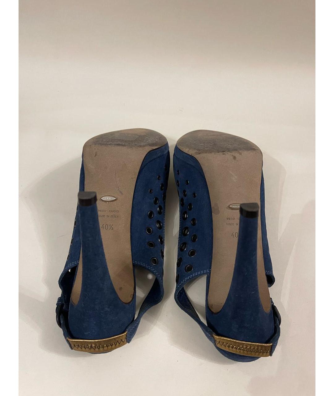 SERGIO ROSSI Синие замшевые босоножки, фото 6