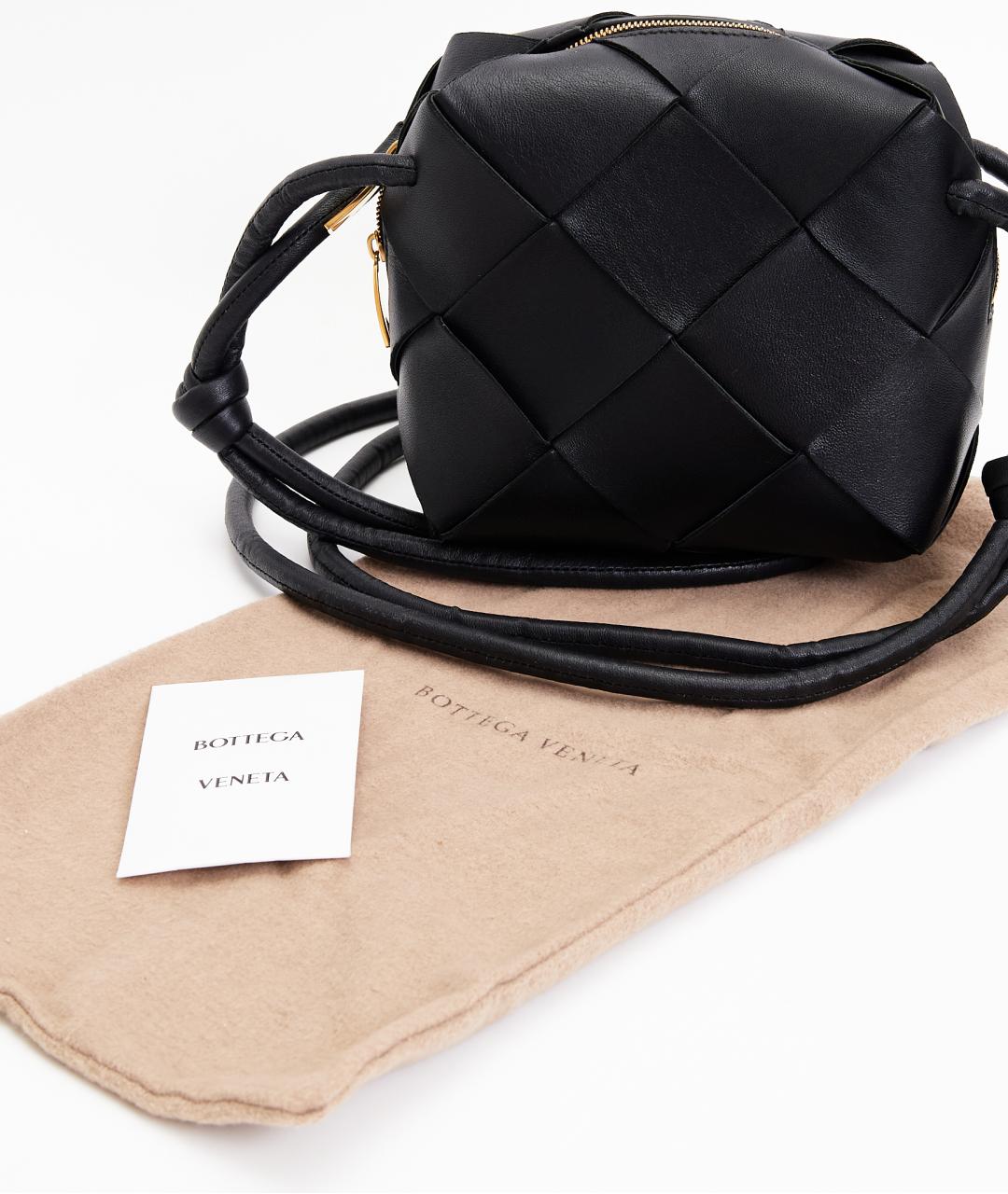 BOTTEGA VENETA Черная кожаная сумка через плечо, фото 6