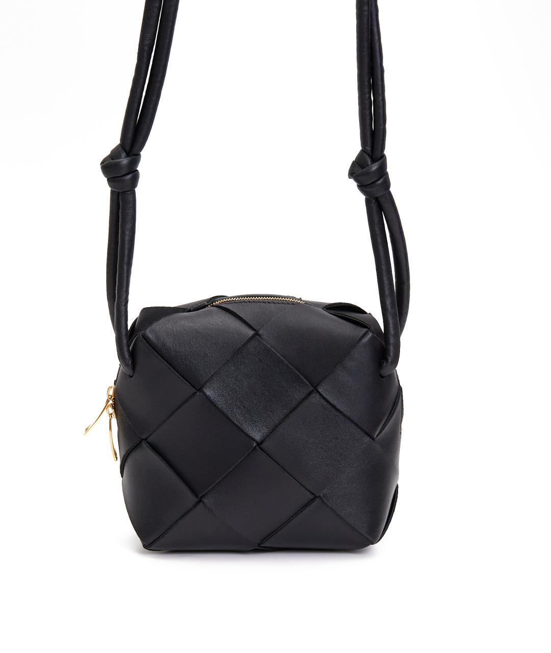 BOTTEGA VENETA Черная кожаная сумка через плечо, фото 3