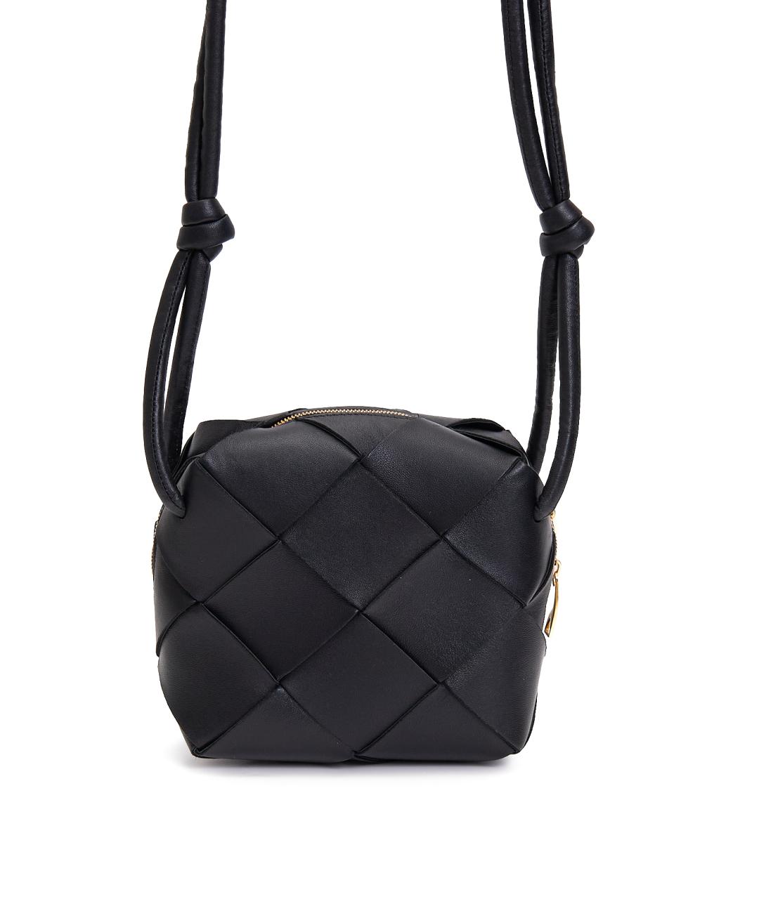 BOTTEGA VENETA Черная кожаная сумка через плечо, фото 7