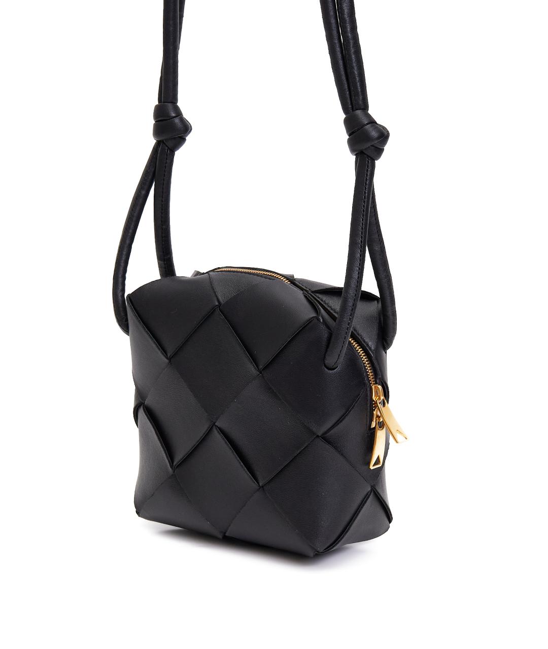 BOTTEGA VENETA Черная кожаная сумка через плечо, фото 2