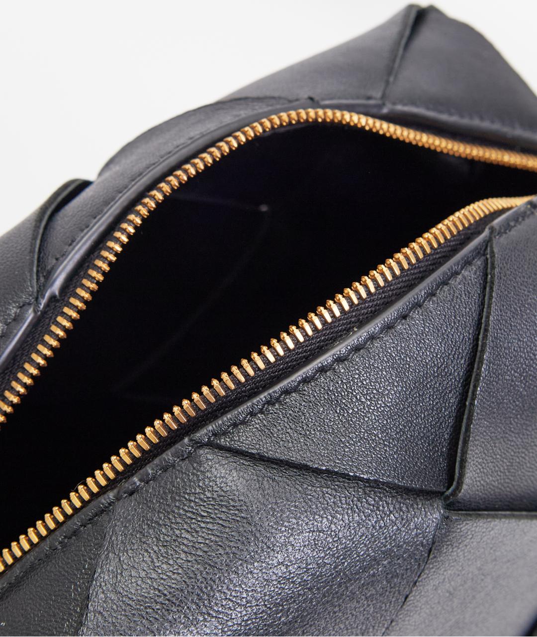 BOTTEGA VENETA Черная кожаная сумка через плечо, фото 4