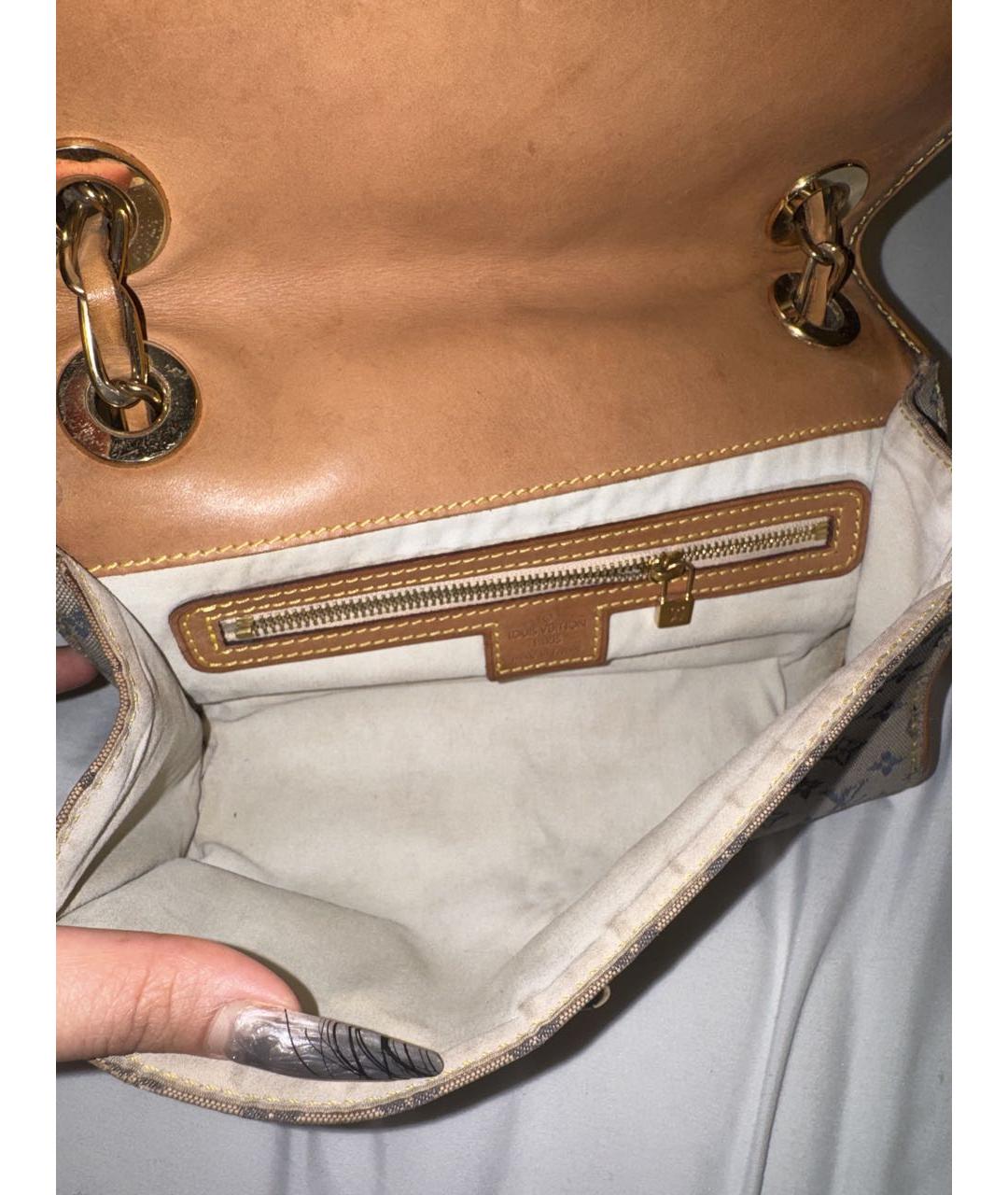 LOUIS VUITTON Бежевая тканевая сумка через плечо, фото 4