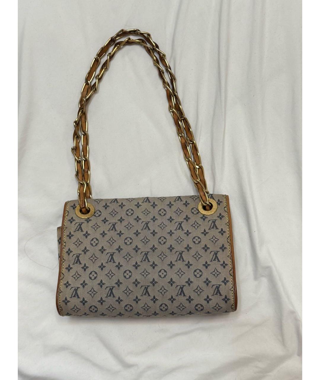 LOUIS VUITTON Бежевая тканевая сумка через плечо, фото 3