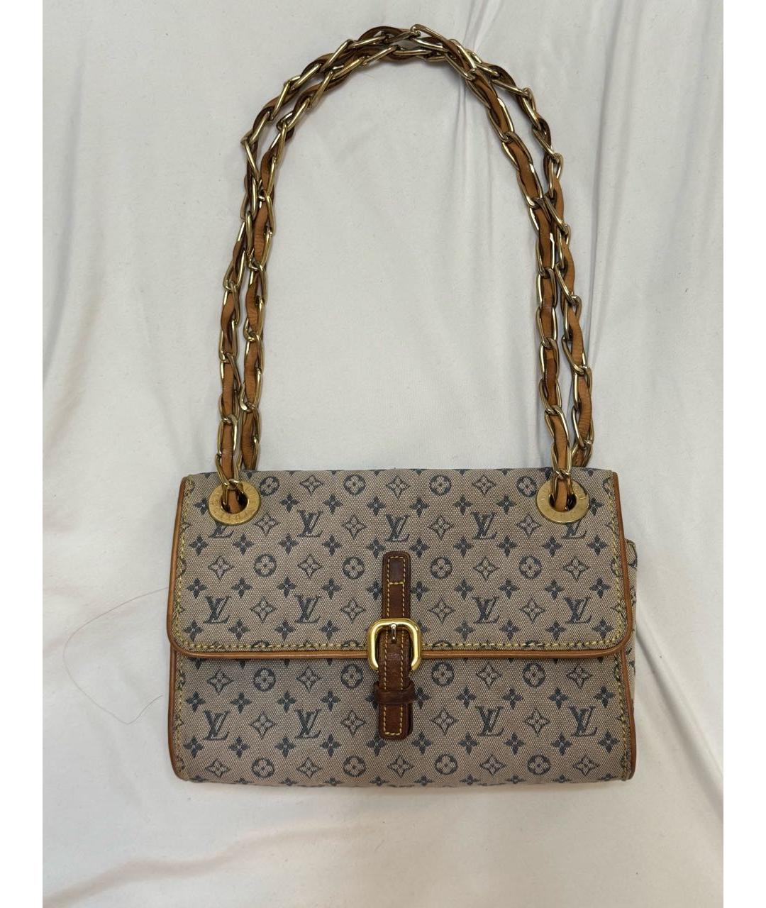 LOUIS VUITTON Бежевая тканевая сумка через плечо, фото 5