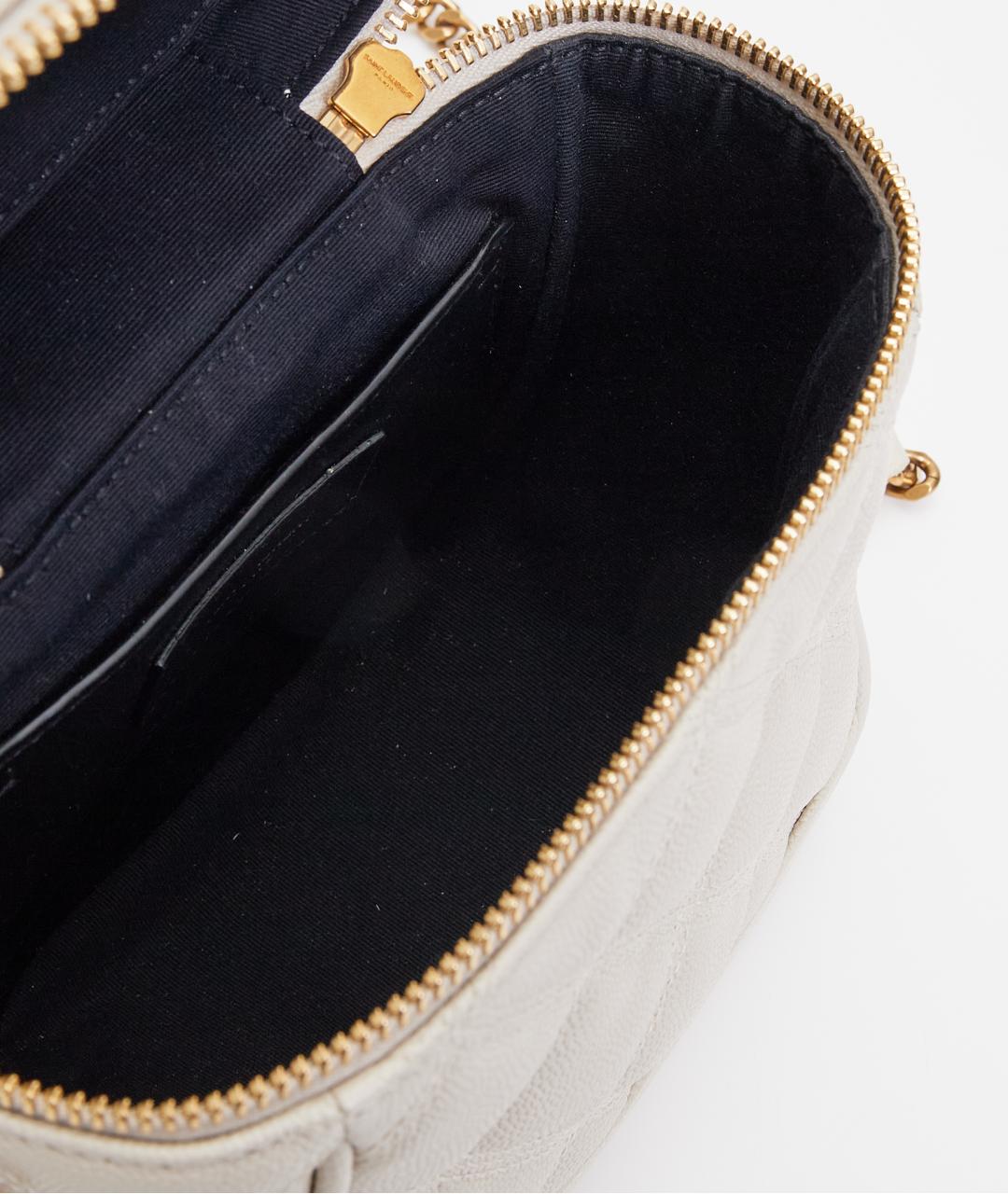 SAINT LAURENT Белая кожаная сумка через плечо, фото 8