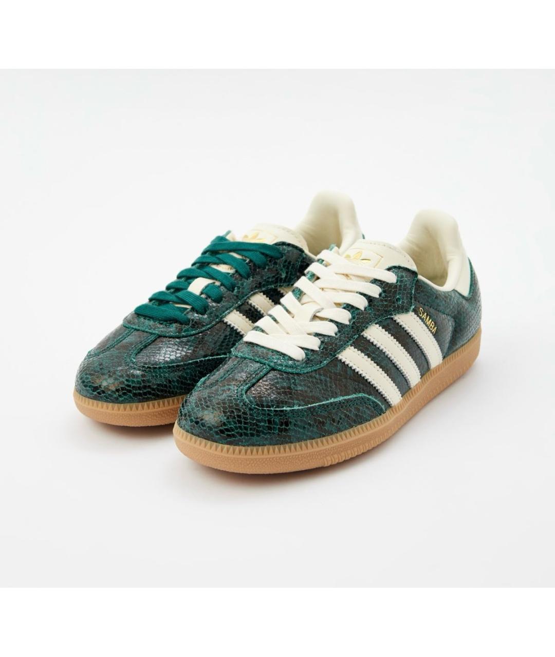 ADIDAS Зеленые кожаные кеды, фото 2