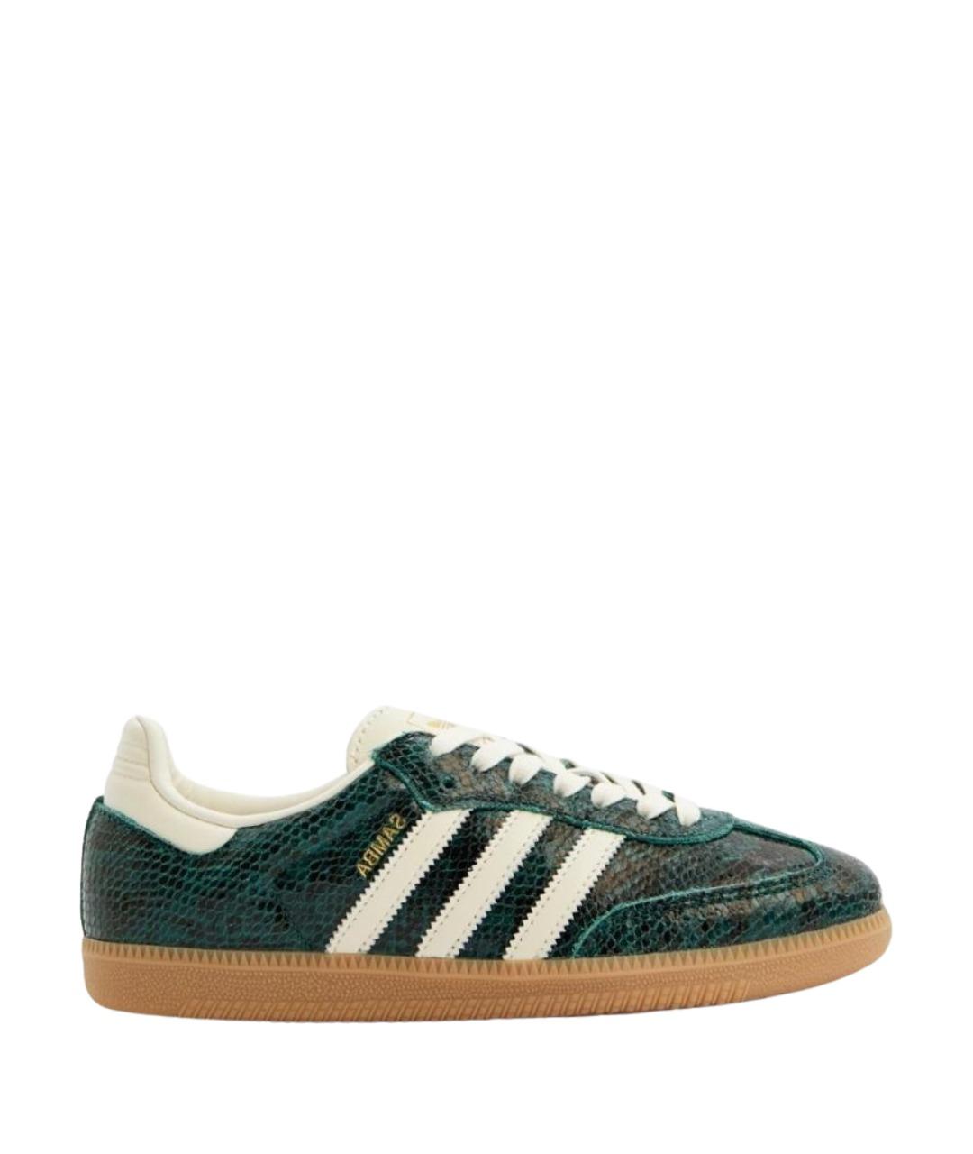 ADIDAS Зеленые кожаные кеды, фото 1