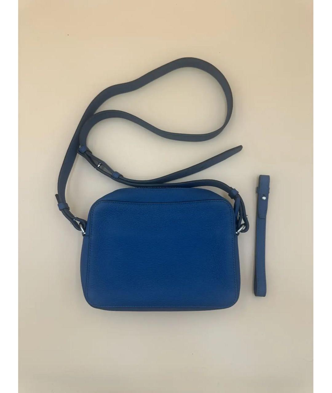 FERRAGAMO Синяя кожаная сумка на плечо, фото 6