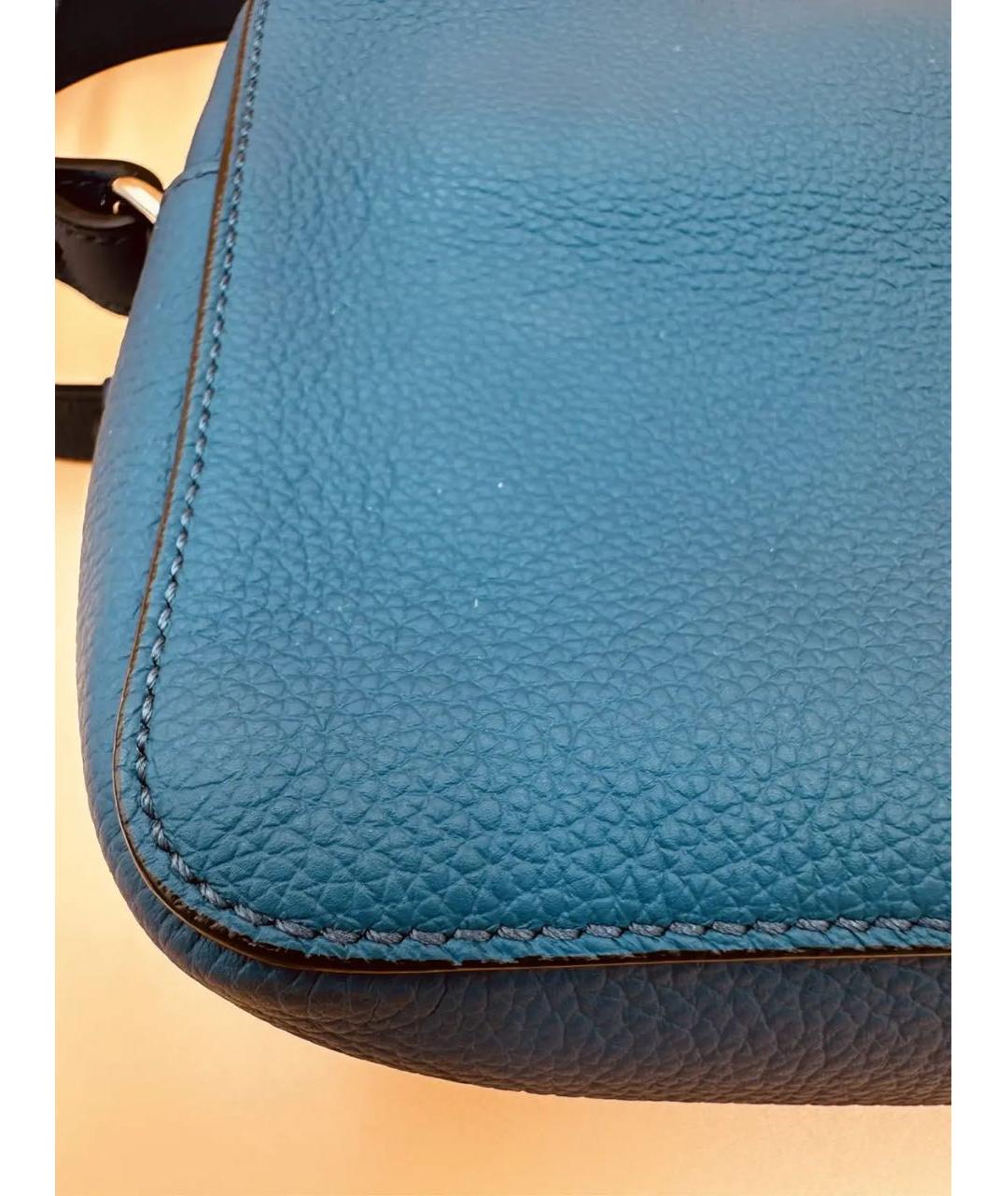 FERRAGAMO Синяя кожаная сумка на плечо, фото 7