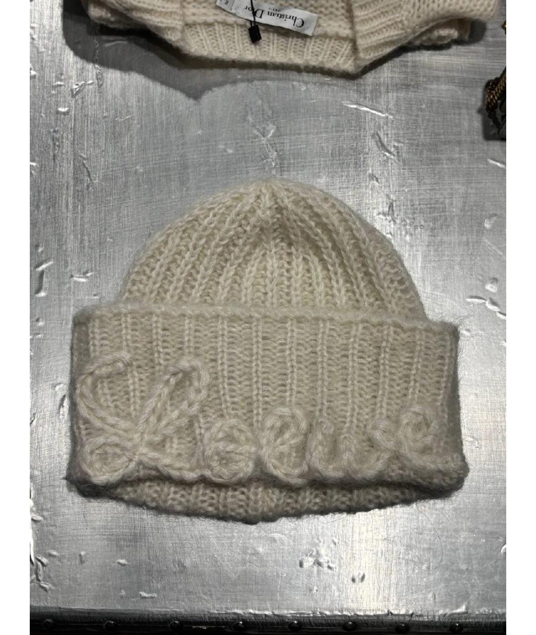 LOEWE Бежевая шерстяная шапка, фото 4