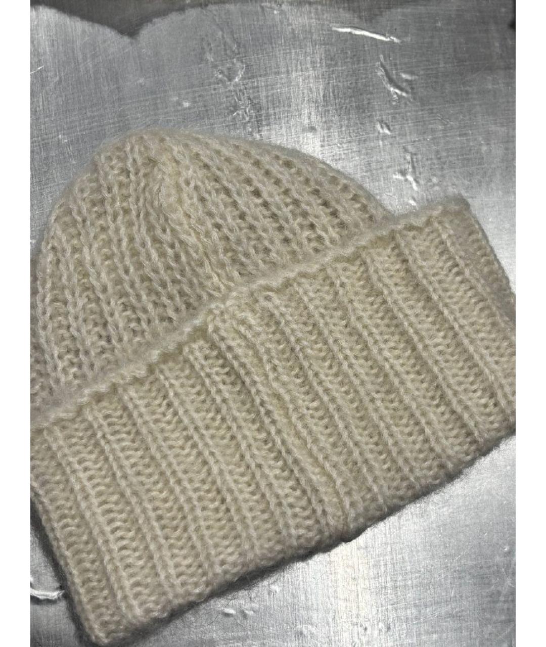 LOEWE Бежевая шерстяная шапка, фото 2