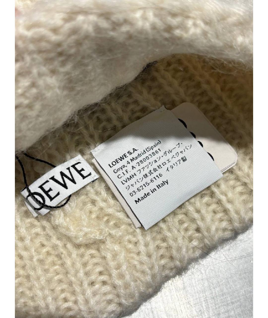LOEWE Бежевая шерстяная шапка, фото 3