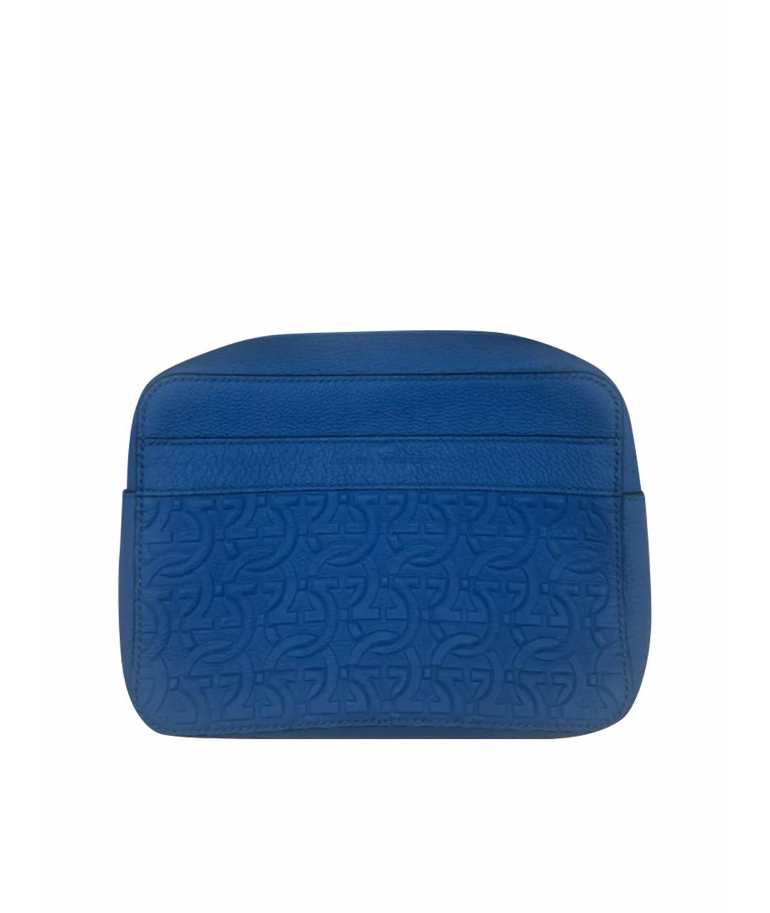 FERRAGAMO Синяя кожаная сумка через плечо, фото 1