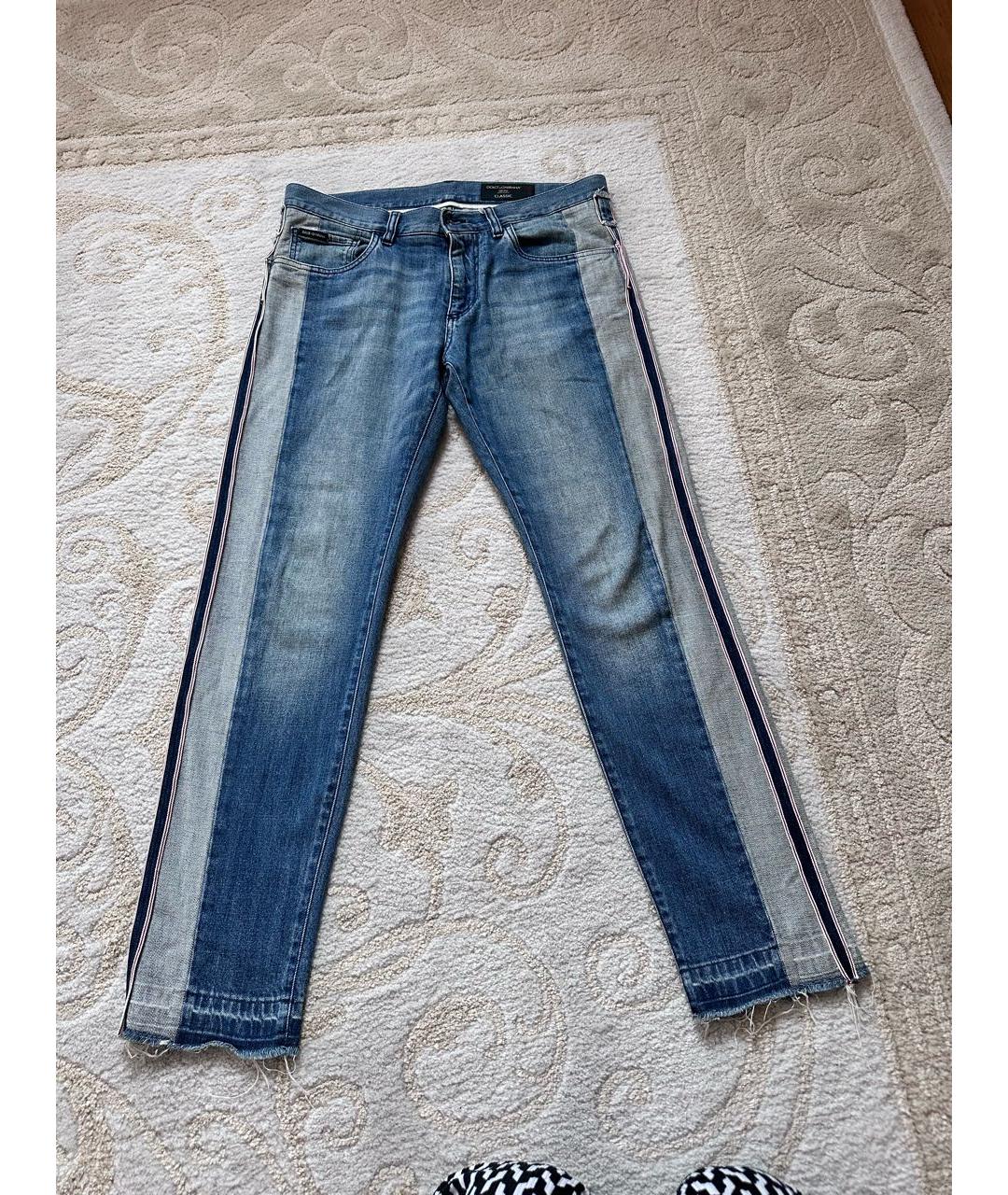 DOLCE&GABBANA Голубые хлопковые джинсы скинни, фото 4