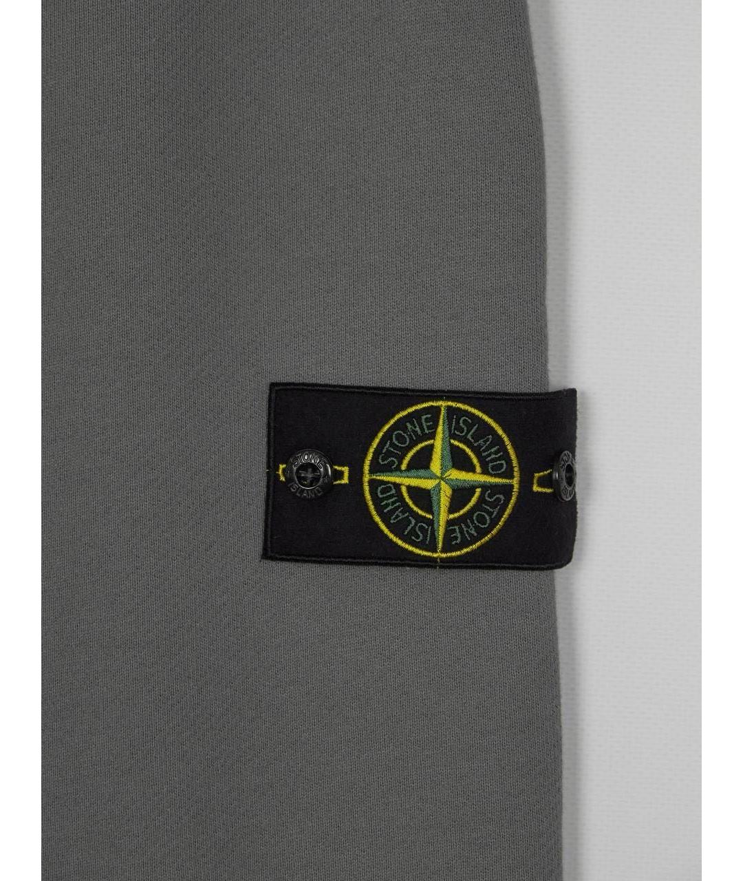 STONE ISLAND Серые хлопковые повседневные брюки, фото 3