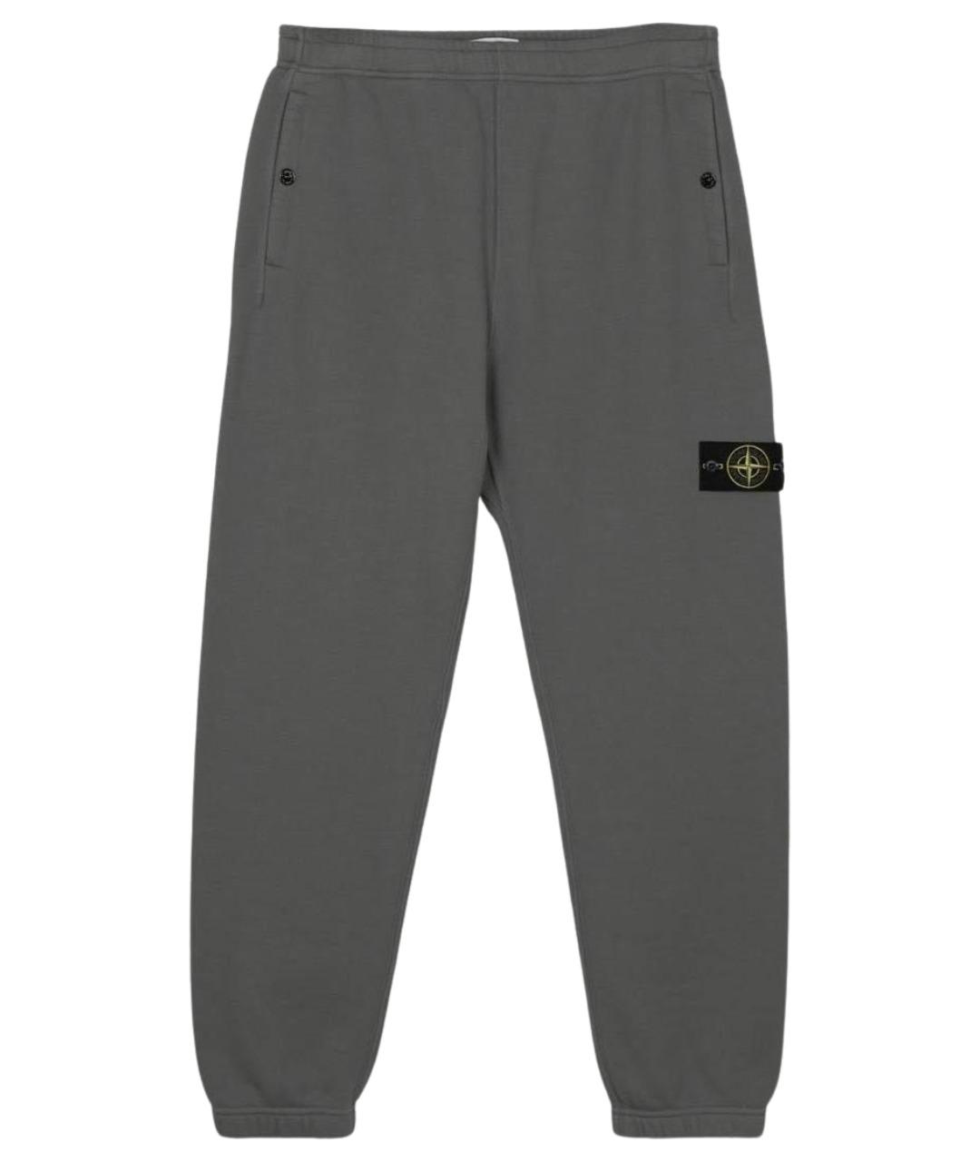 STONE ISLAND Серые хлопковые повседневные брюки, фото 1