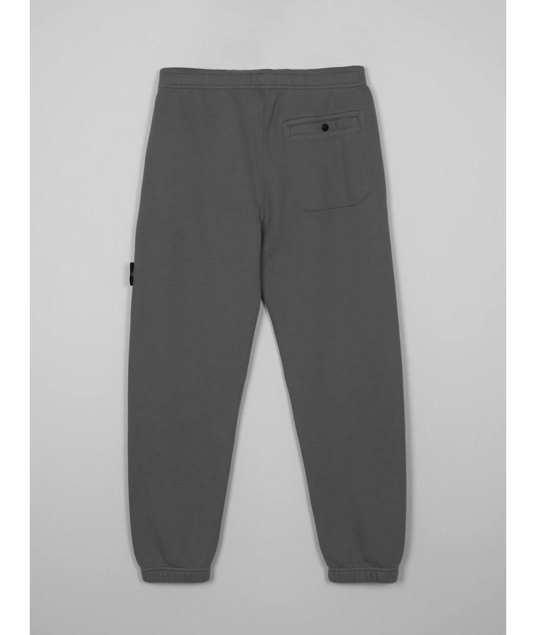 STONE ISLAND Серые хлопковые повседневные брюки, фото 2