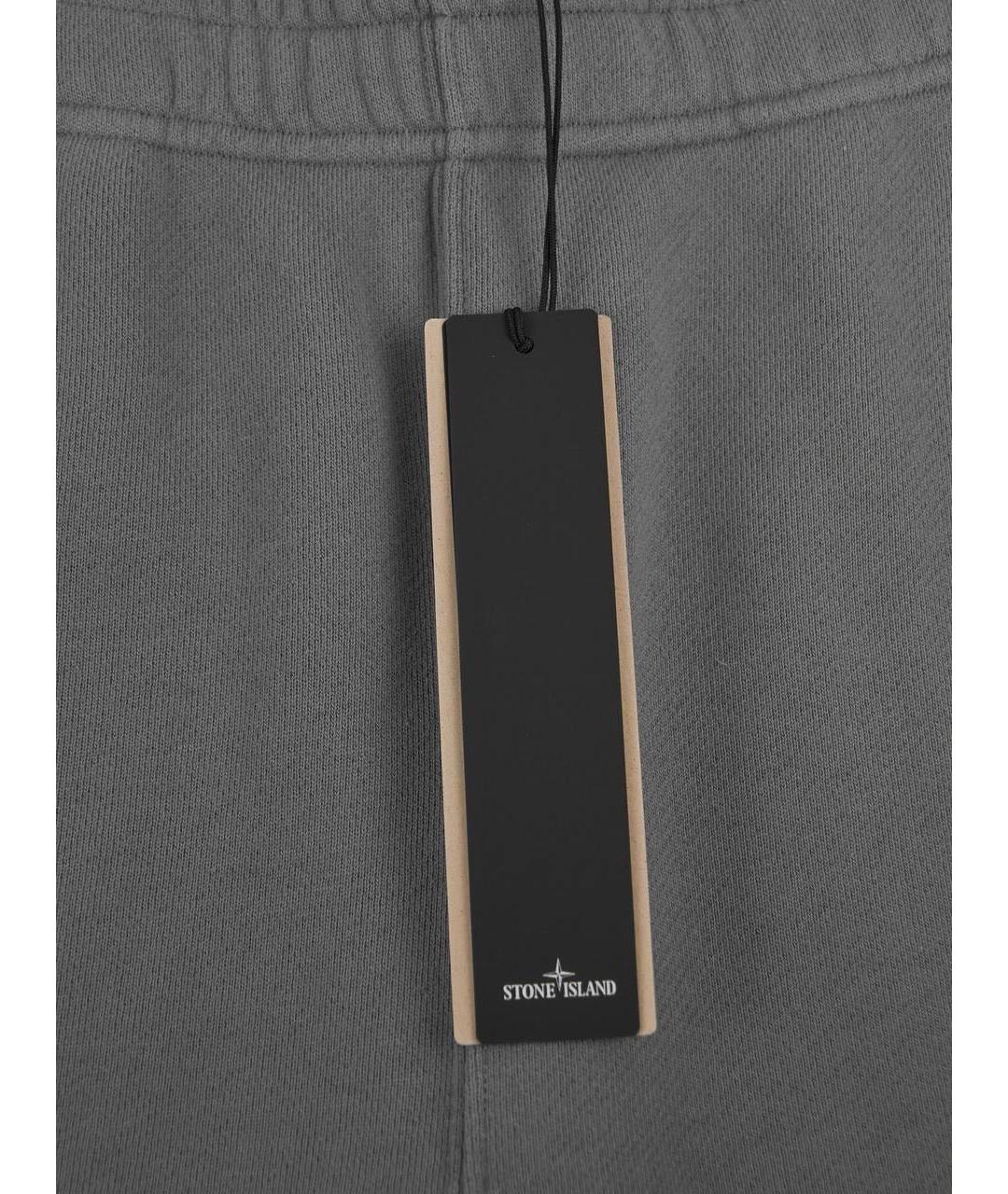 STONE ISLAND Серые хлопковые повседневные брюки, фото 7