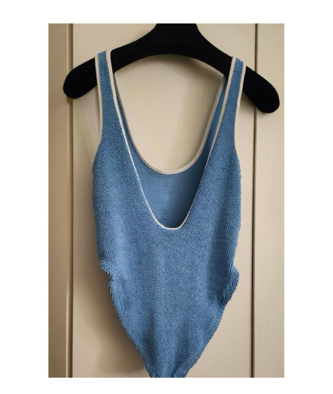 HUNZA G Голубой полиамидовый купальник, фото 2