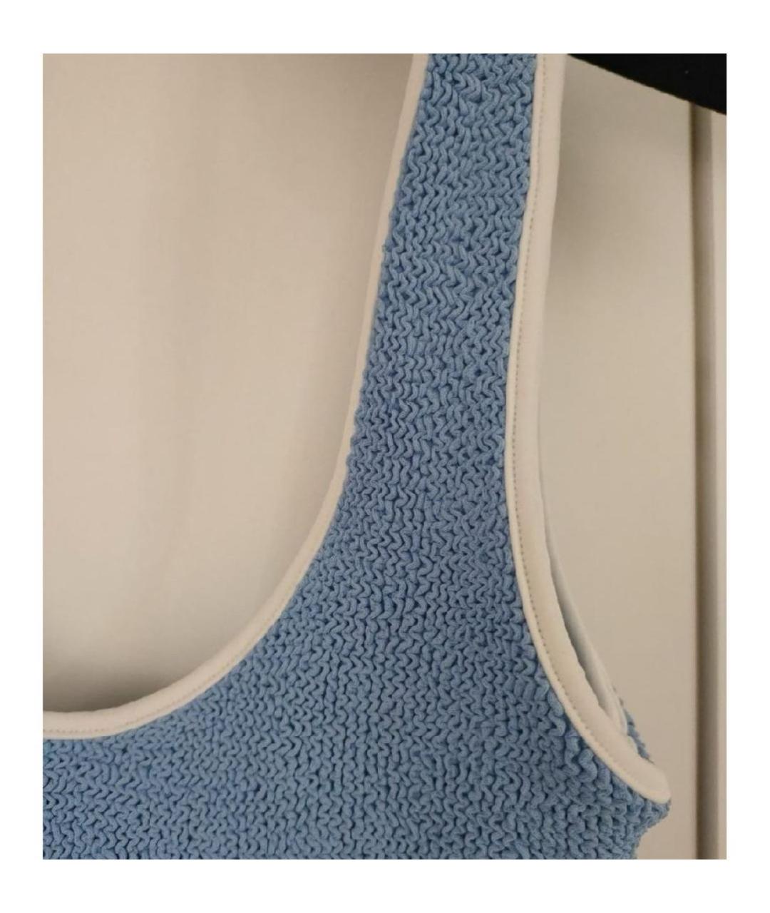 HUNZA G Голубой полиамидовый купальник, фото 4