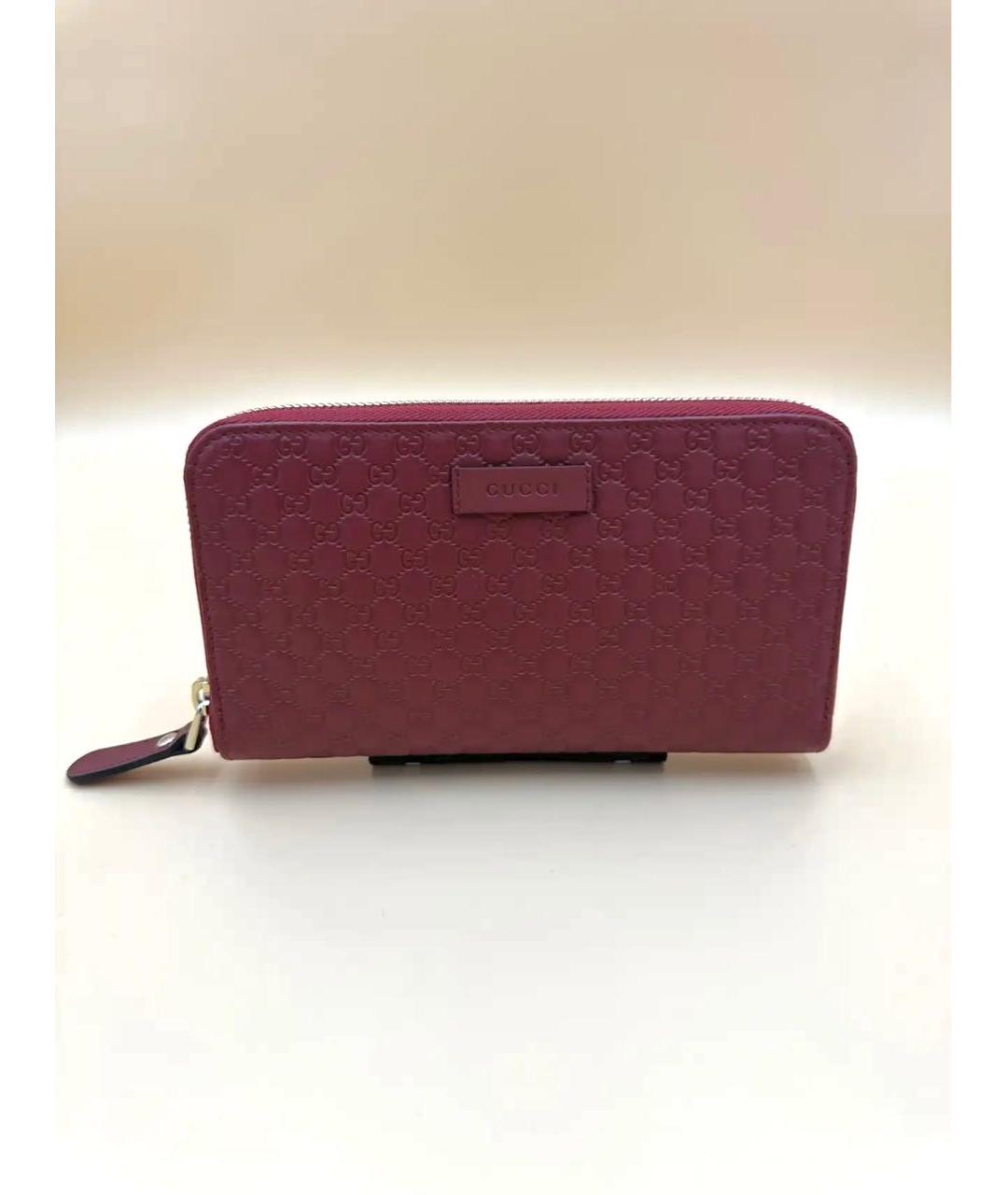 GUCCI Бордовый кожаный кошелек, фото 8