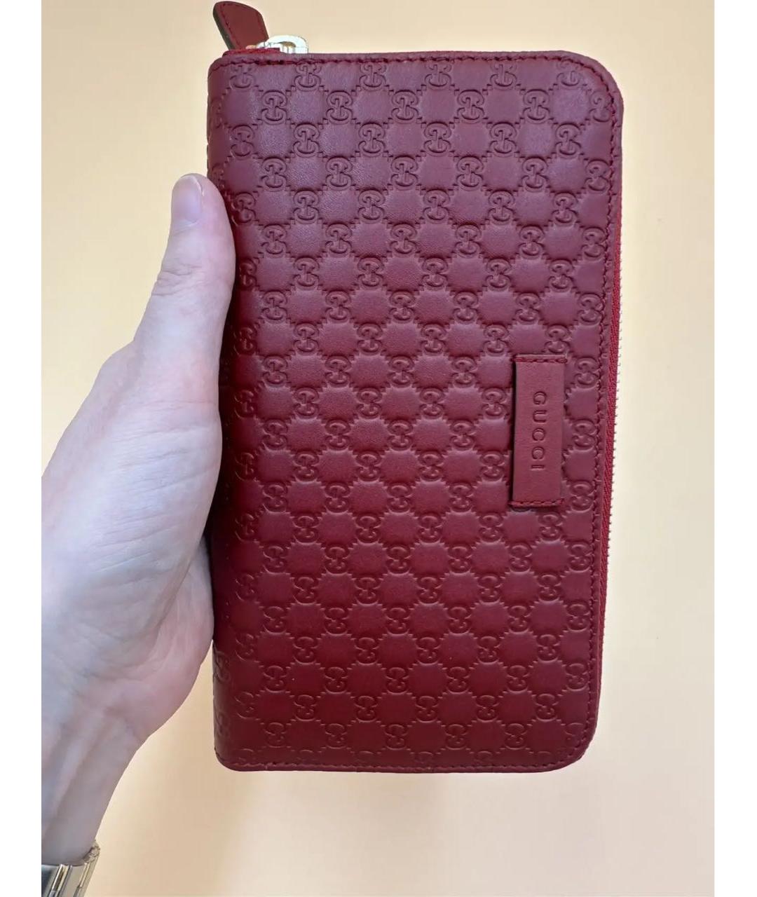 GUCCI Бордовый кожаный кошелек, фото 2