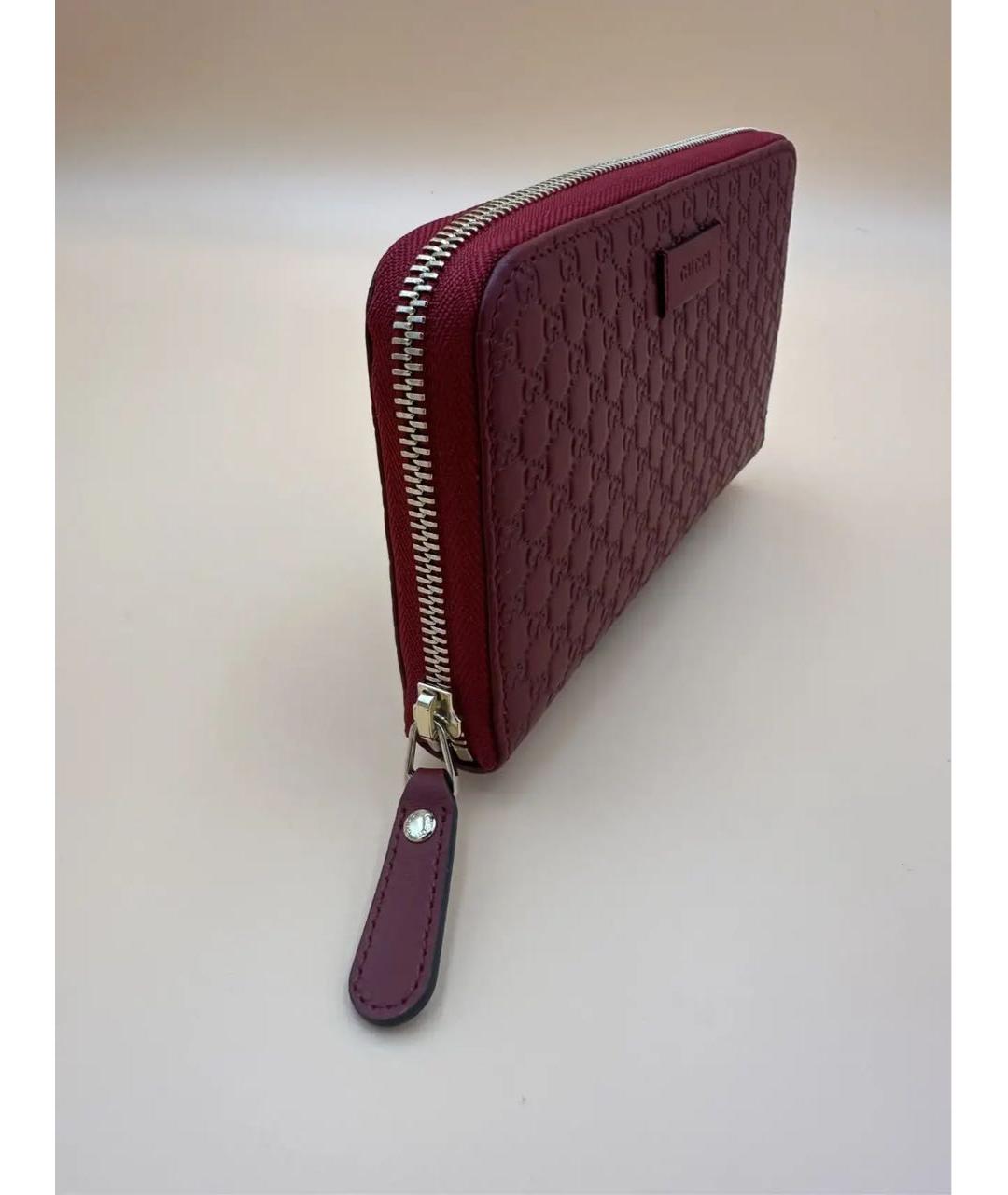 GUCCI Бордовый кожаный кошелек, фото 3