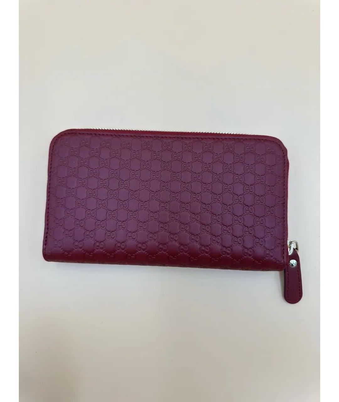 GUCCI Бордовый кожаный кошелек, фото 4