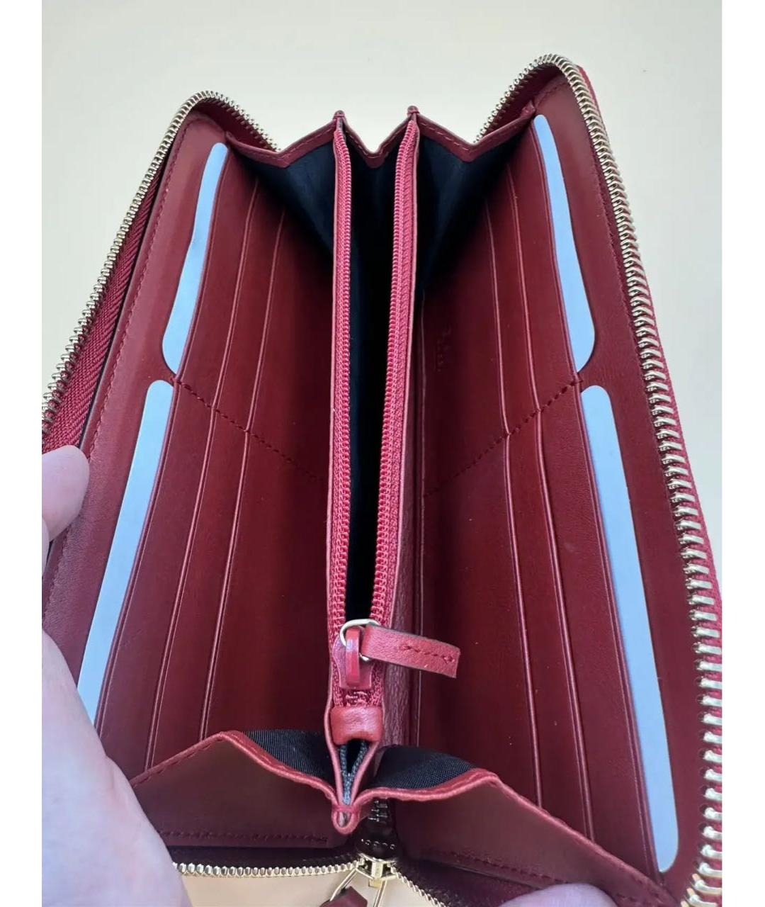 GUCCI Бордовый кожаный кошелек, фото 5