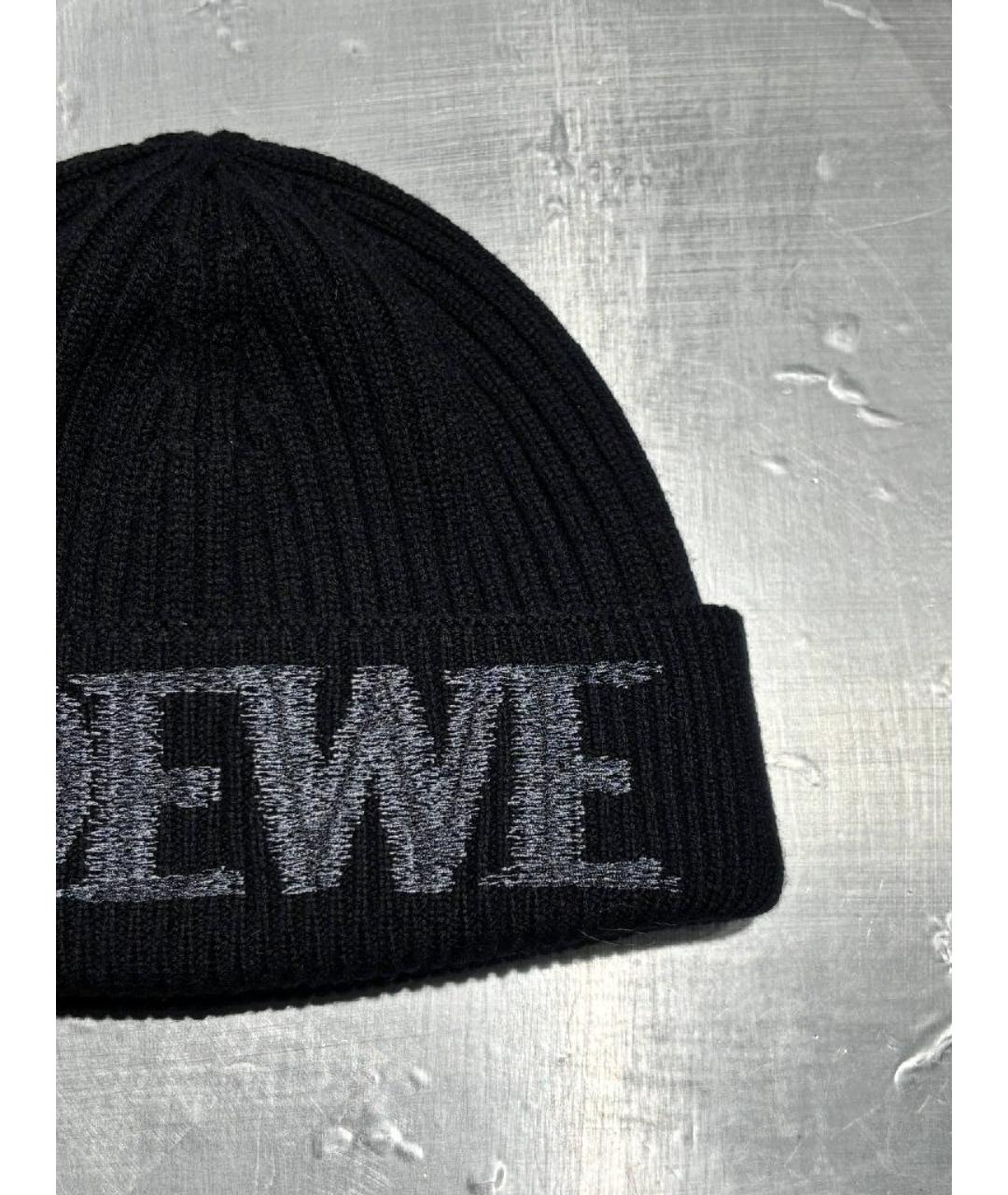 LOEWE Черная шерстяная шапка, фото 2