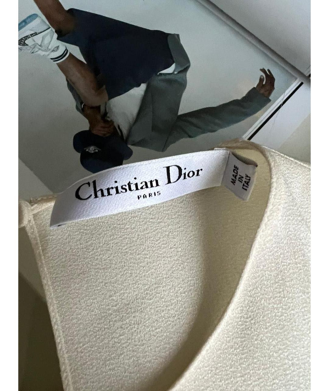 CHRISTIAN DIOR Бежевое повседневное платье, фото 4