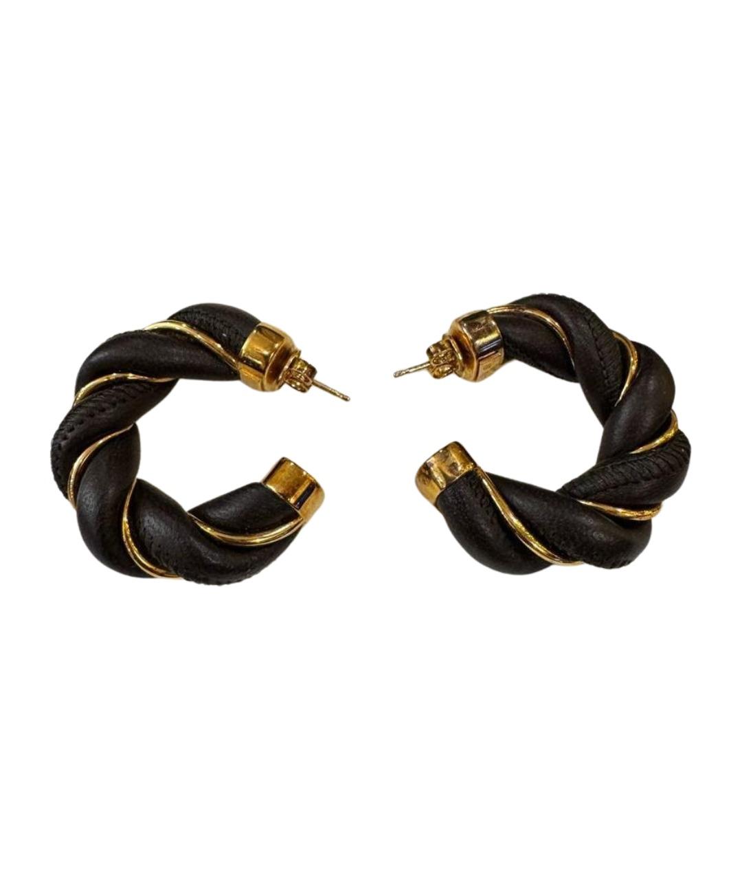 BOTTEGA VENETA Коричневые серебряные серьги, фото 1