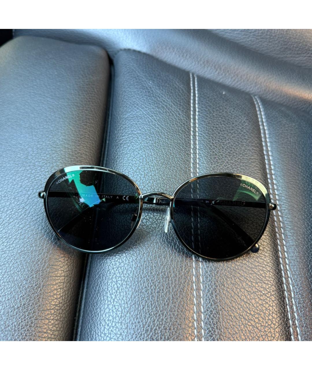 CHANEL Зеленые металлические солнцезащитные очки, фото 8