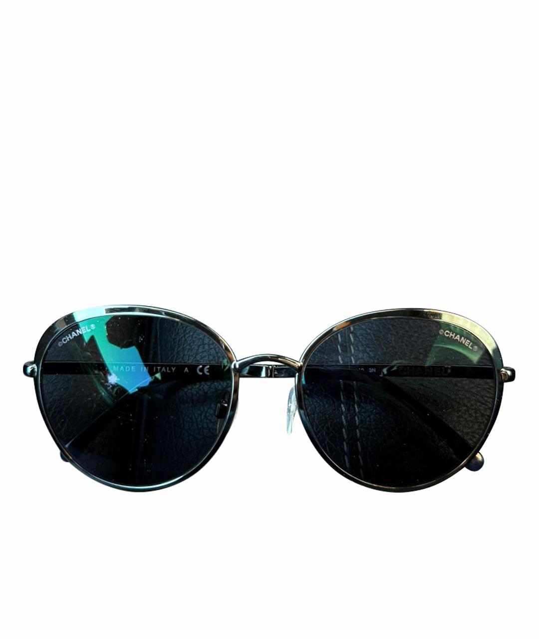 CHANEL Зеленые металлические солнцезащитные очки, фото 1