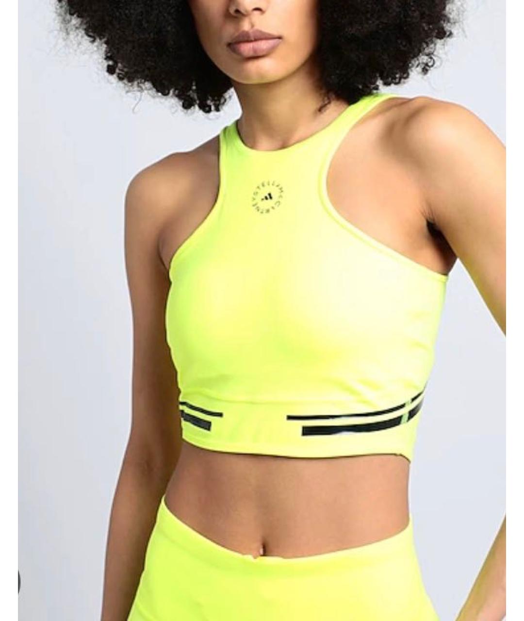 ADIDAS BY STELLA MCCARTNEY Желтая синтетическая футболка, фото 2