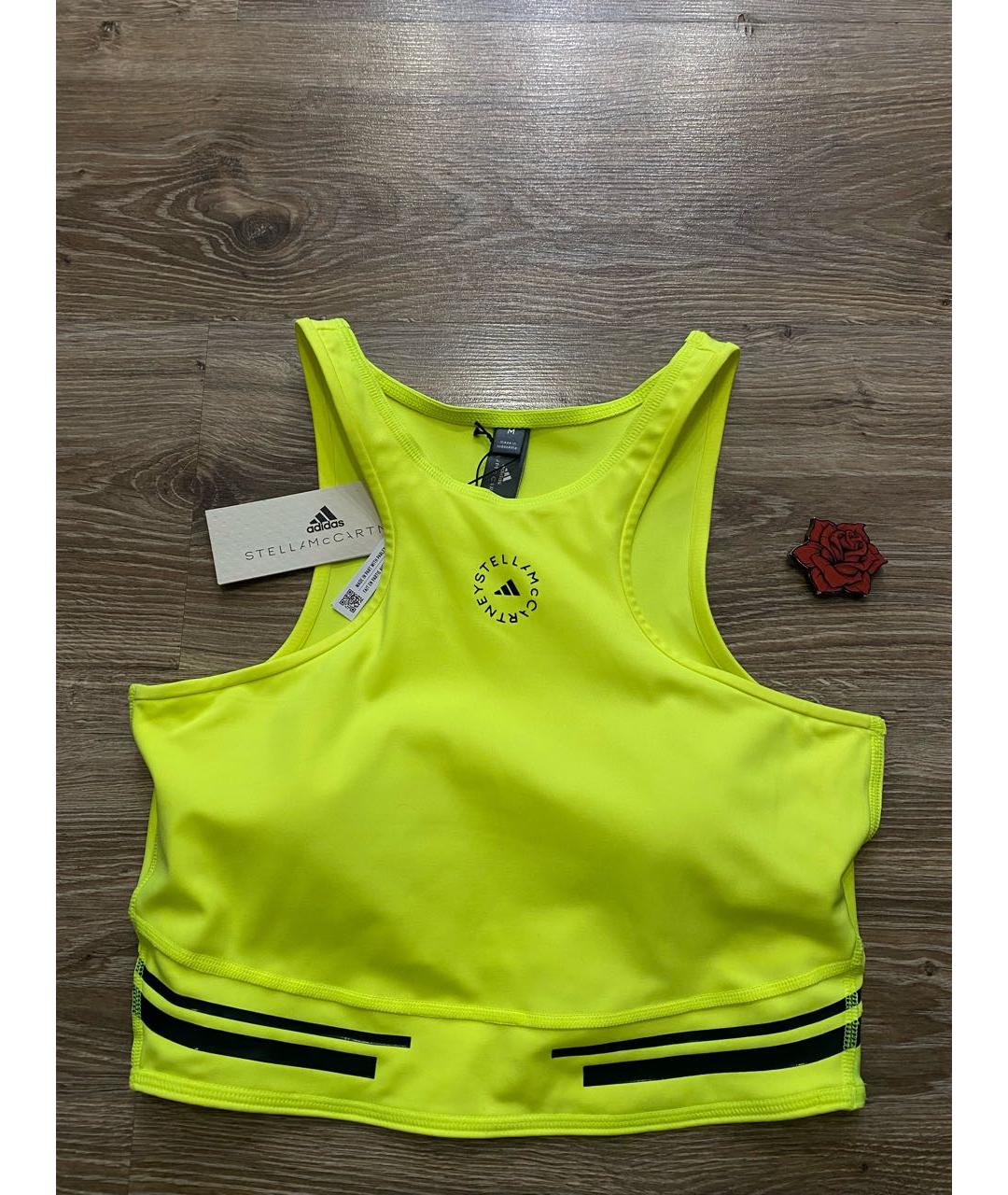 ADIDAS BY STELLA MCCARTNEY Желтая синтетическая футболка, фото 5