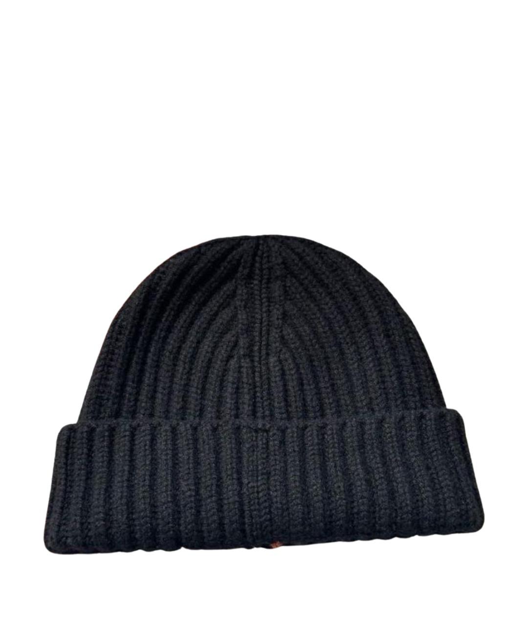 LORO PIANA Черная кашемировая шапка, фото 3