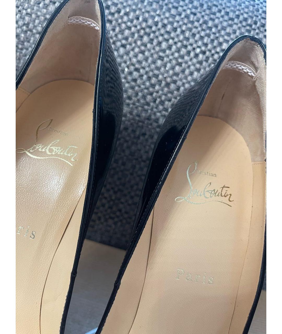 CHRISTIAN LOUBOUTIN Черные туфли из лакированной кожи, фото 4