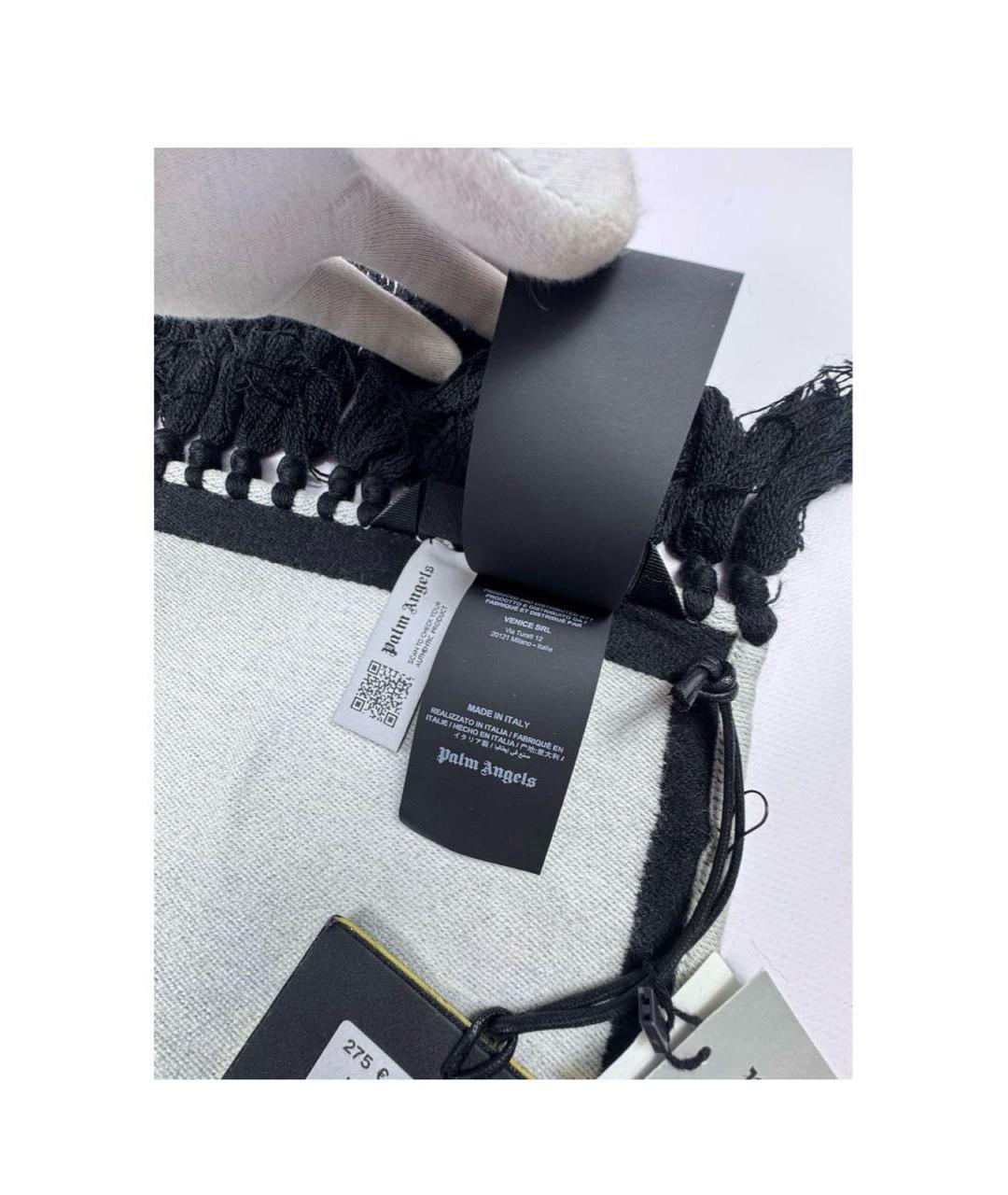 PALM ANGELS Черный шерстяной шарф, фото 7